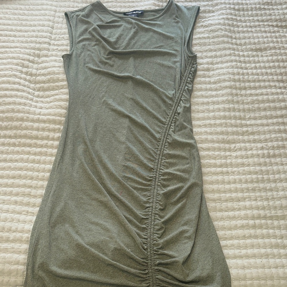 DKNY Olive Ruched Midi Dress